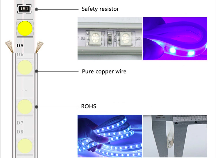 Tira Flexible 30 Leds por Metro, 5050 SMD, Exterior Tono RGB