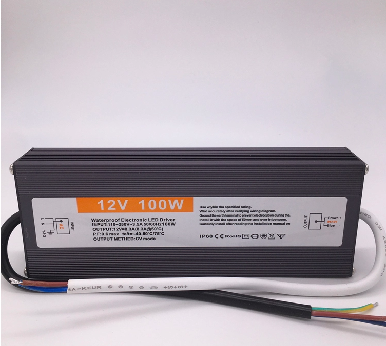 Fuente de alimentación IP67, DC12V/100W/8,3A