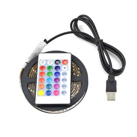 KIT Light Bar TV Back Lighting Kit+USB Remote Control 5V 5050 60SMD/M RGB LED Strip