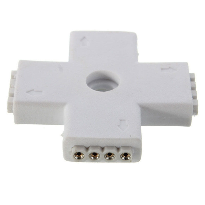 Unión / conector tipo cruz para tiras LED RGB