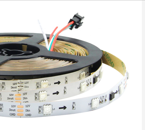 Tira LED IC Digital 2812B, RGBX, DC12/24V, 5m, (30 Led/m)