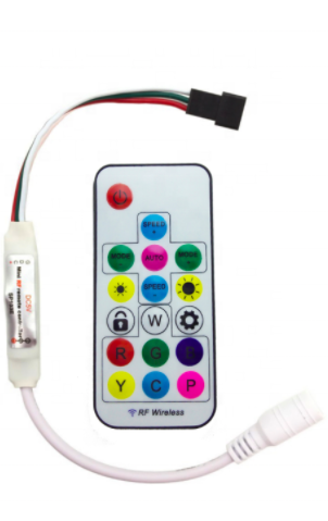 Controlador SP104E MINI RF para tira LED IC Digital + mando