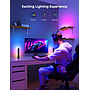 Barras de luz LED inteligentes, retroiluminación de ambiente inteligente con cámara, kit de sincronización de música que funciona con Alexa y Google Assistant, 12 modos preestablecidos, barra de luz LED para juegos, PC, TV, de 27 a 45 pulgadas, decoración de habitación